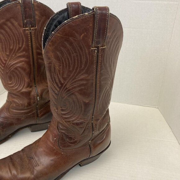 Vintage Code West USA Brown Leather Western Cowboy Boots Womens 7 Pointed Toe - Picture 12 of 16